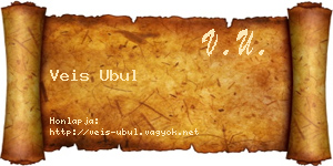 Veis Ubul névjegykártya